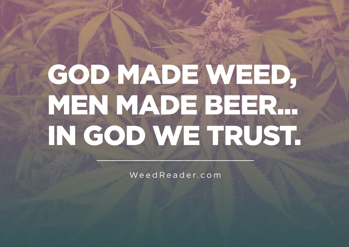 God made weed, men made beer... in God we trust
