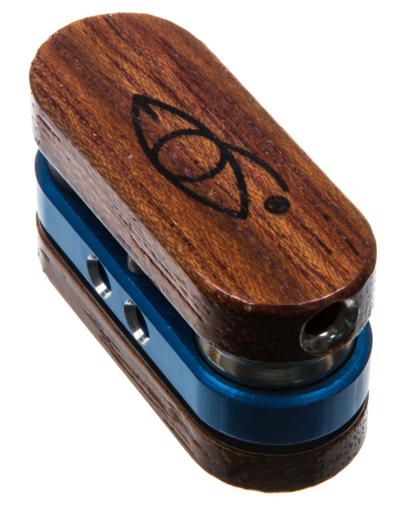 travel hand pipe, made of wood and aluminum