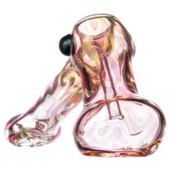 Fumed Hammer Bubbler with Pink Highlights