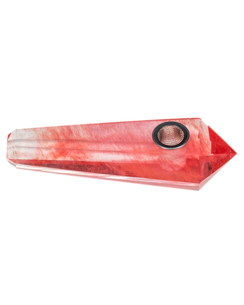 Red Melted Quartz Stone Pipe by DankStop