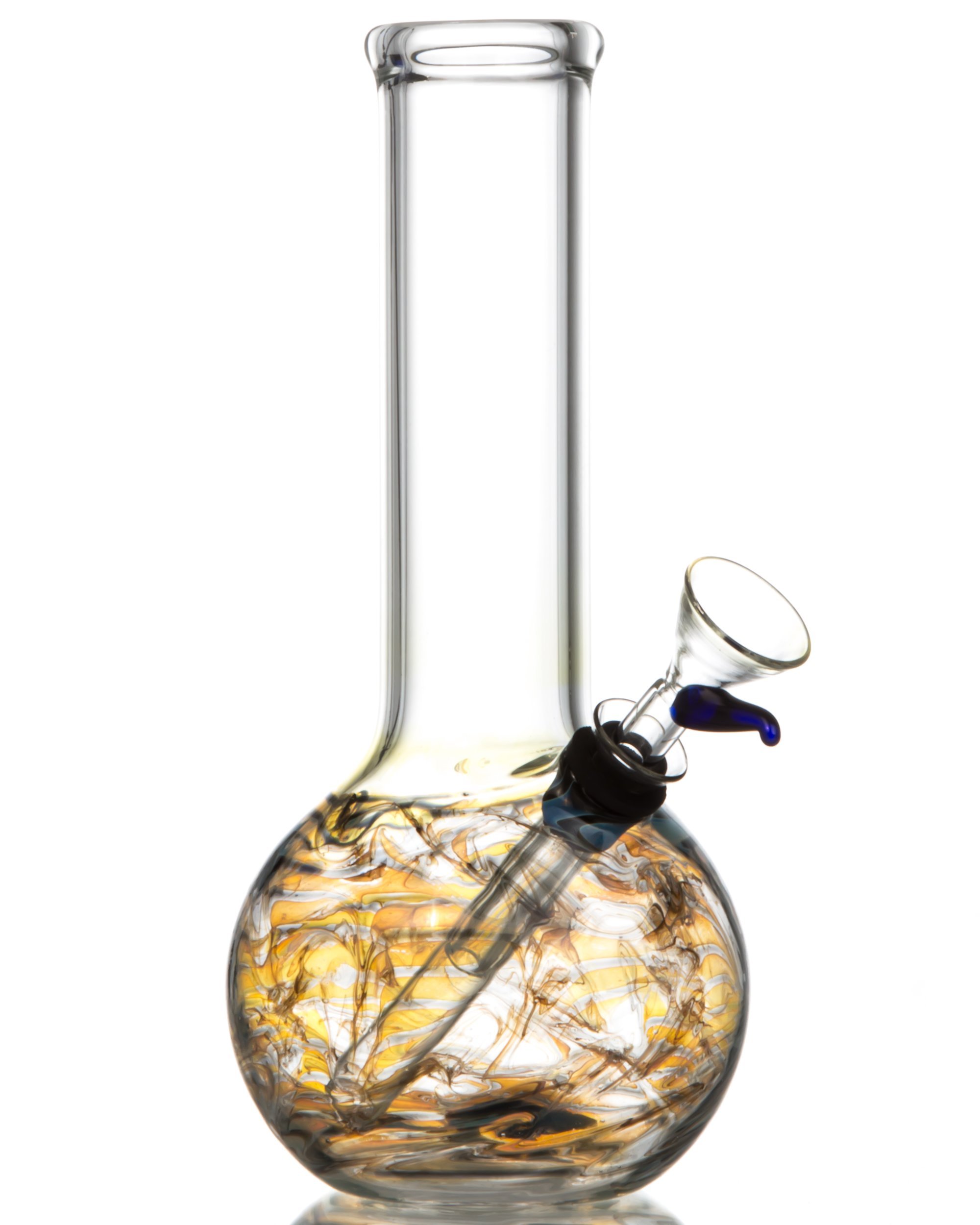 dankstop raked blue tiger stripe accented beaker bong wei 01 Raked Tiger Stripe Accented Beaker Bong