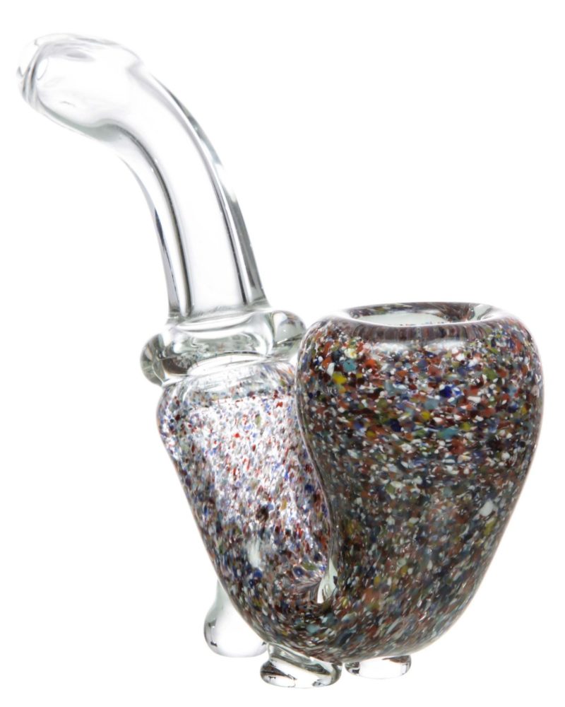 speckled standing colored glass sherlock pipe