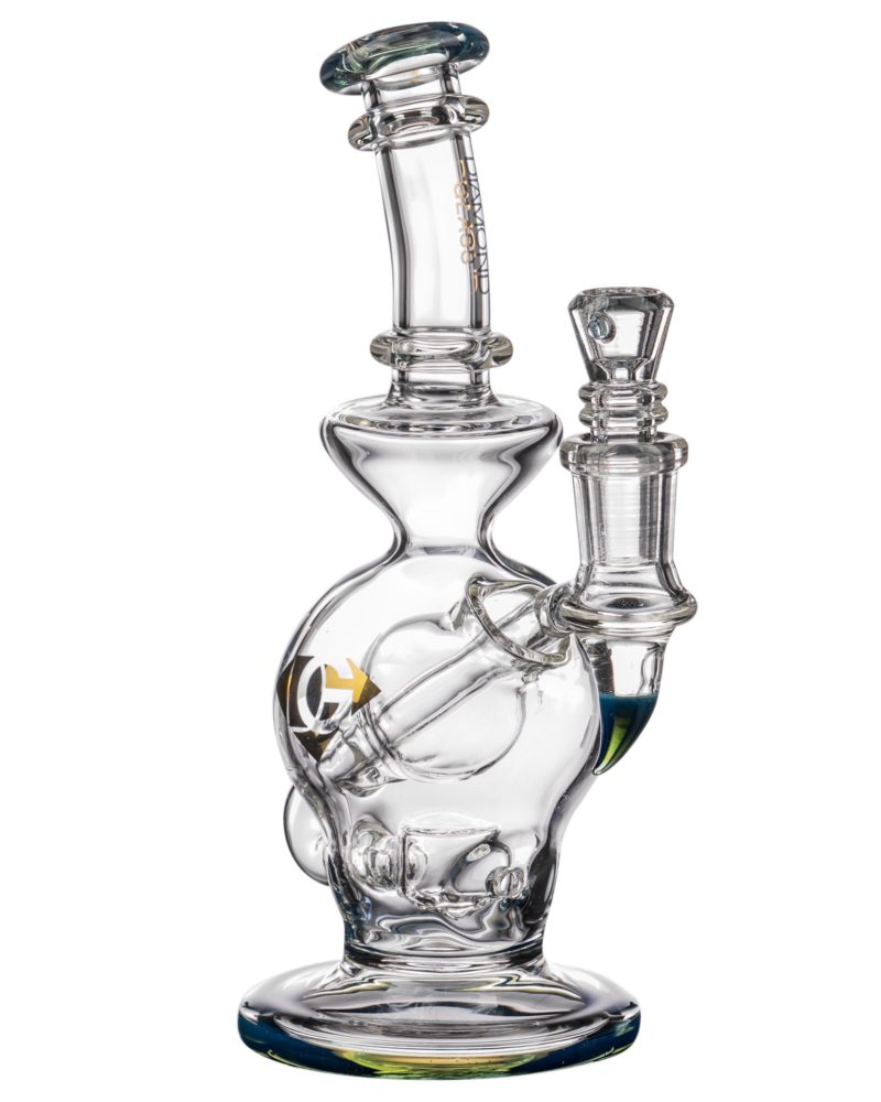 Diamond Glass "Rigception" Showerhead Perc Incycler Blue with Included Bowl