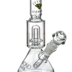 Diamond Glass Short Neck UFO Beaker Bong Green