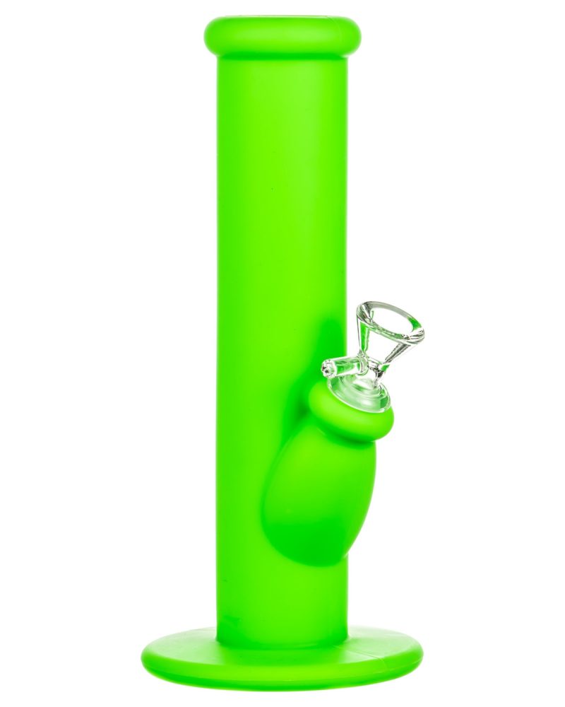 Green 10" Silicone Straight Tube Bong