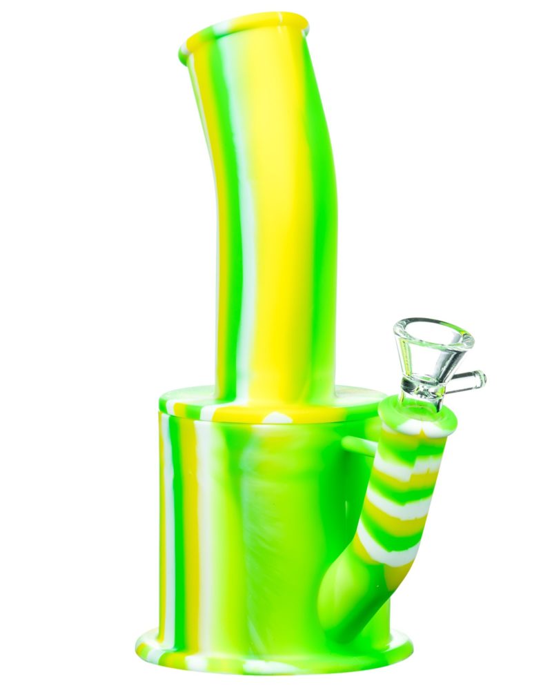 Green and Yellow Silicone Oil Can Bong