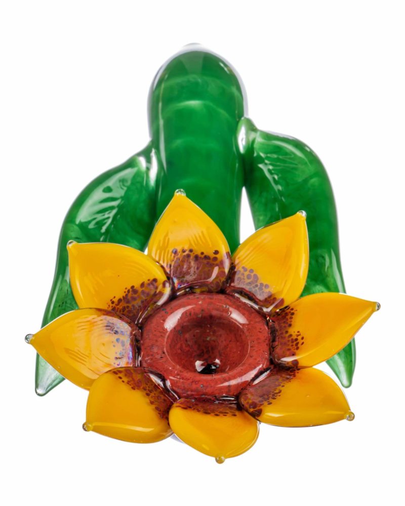Sunflower Themed Glass Pipe