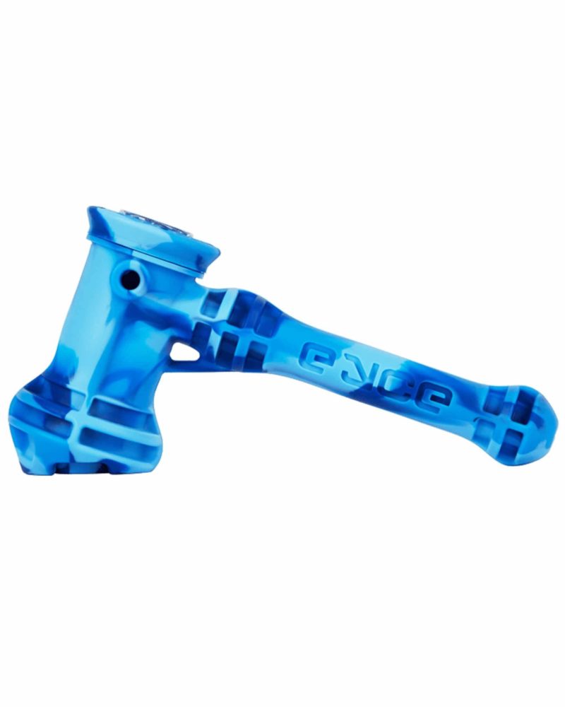 eyce silicone hammer style bubbler blue marble hand pipe ey shb blm 13351798734922