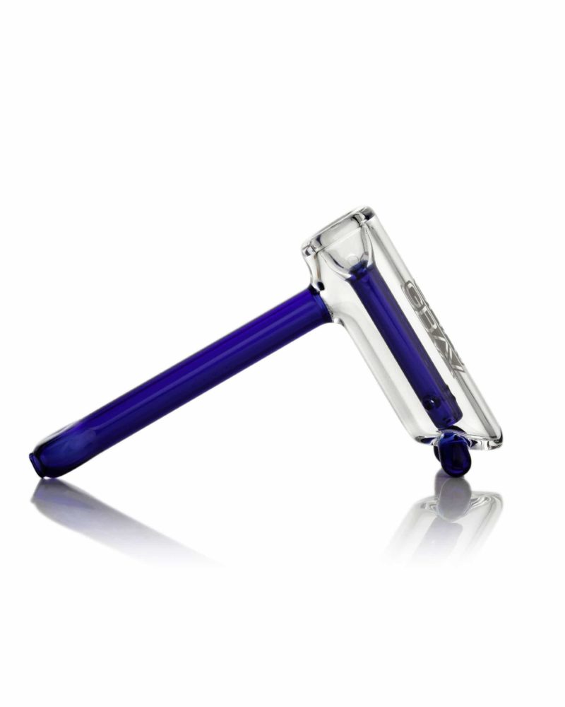 grav labs mini hammer style bubbler with colored accents blue hand pipe bb25 1 12556412256330