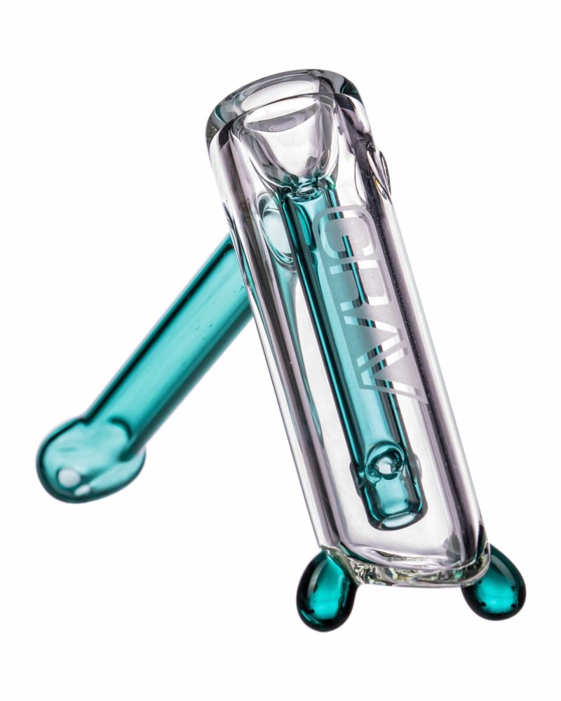 grav labs mini hammer style bubbler with colored accents teal hand pipe bb25 7 12788235927626