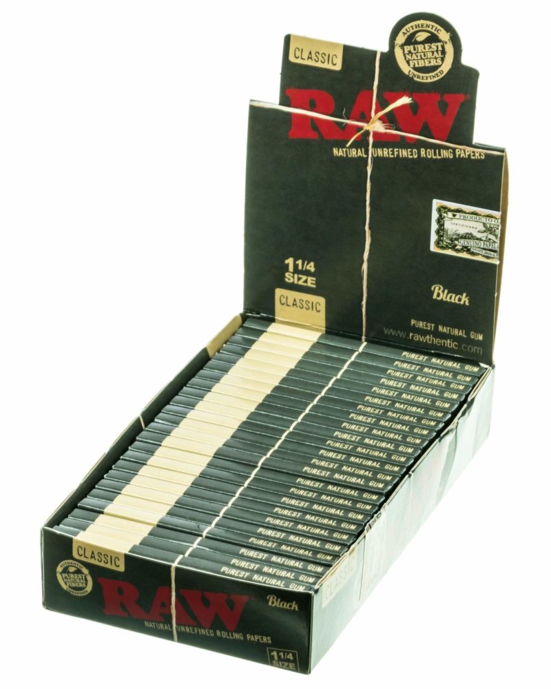 raw black papers box of 24 1 1 4 rolling papers raw 114 black b24 29519520661